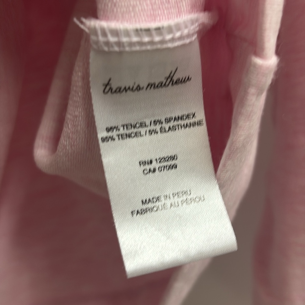 Travis Mathew VIP Treatment Cloud French Terry Top Heather Pink Size Small - Picture 7 of 7